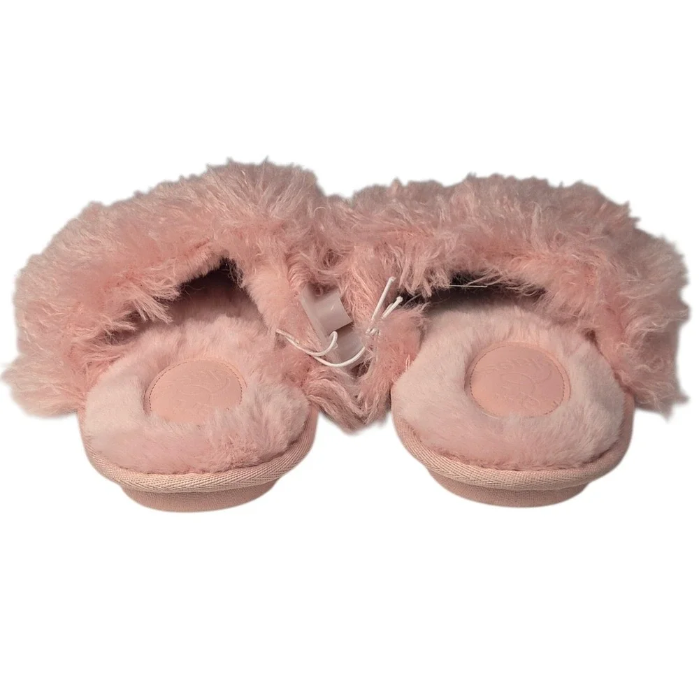 Art Class Slippers‎ Girls YOUTH XL 6-7 Pink Faux Fur Cozy Slide House Shoes New
